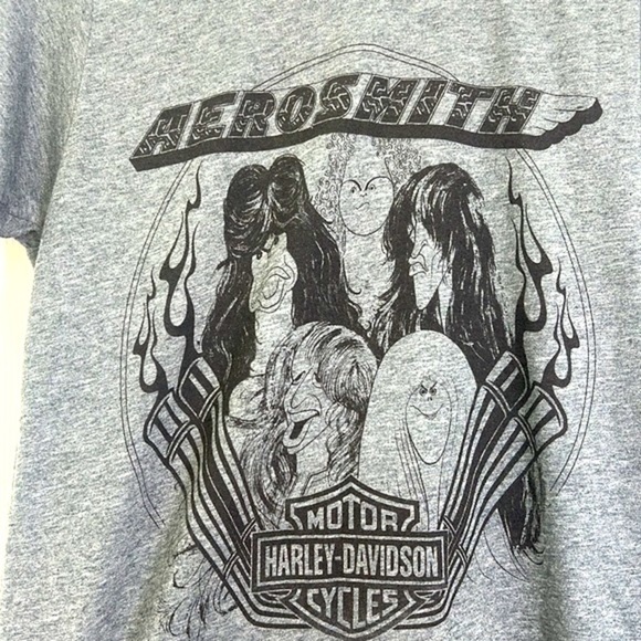 Harley Davidson - Aerosmith Band Graphic Gray Limited Edition Short Sleeve T SM - Picture 7 of 10